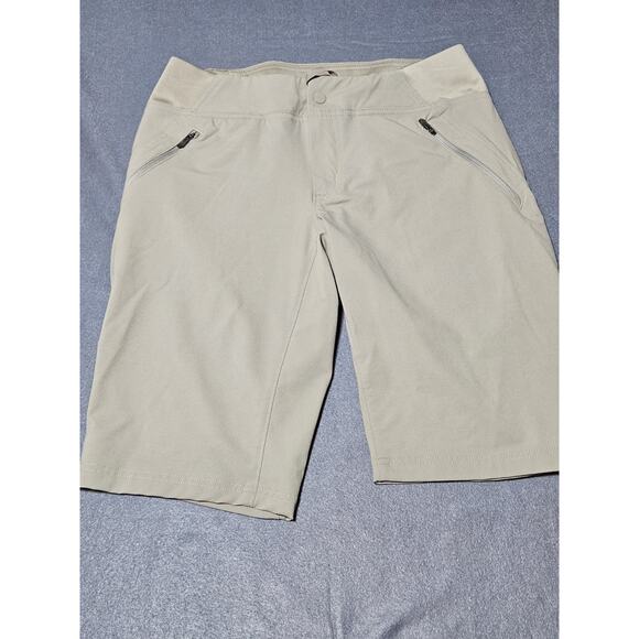 Columbia Shorts Women’s 10 Khaki Board Shorts Zip Pockets Drawstring - Picture 1 of 11